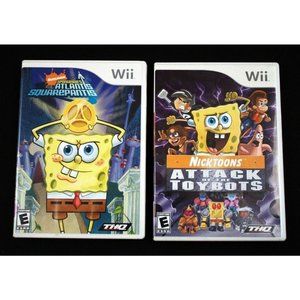 Nintendo Wii Spongebob Attack of the‎ Toybots &  Atlantis SquarePantis